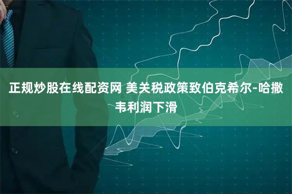 正规炒股在线配资网 美关税政策致伯克希尔-哈撒韦利润下滑